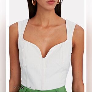 Mara Hoffman NWT Cropped Corset Milla Denim Top Size 8 MSRP $350